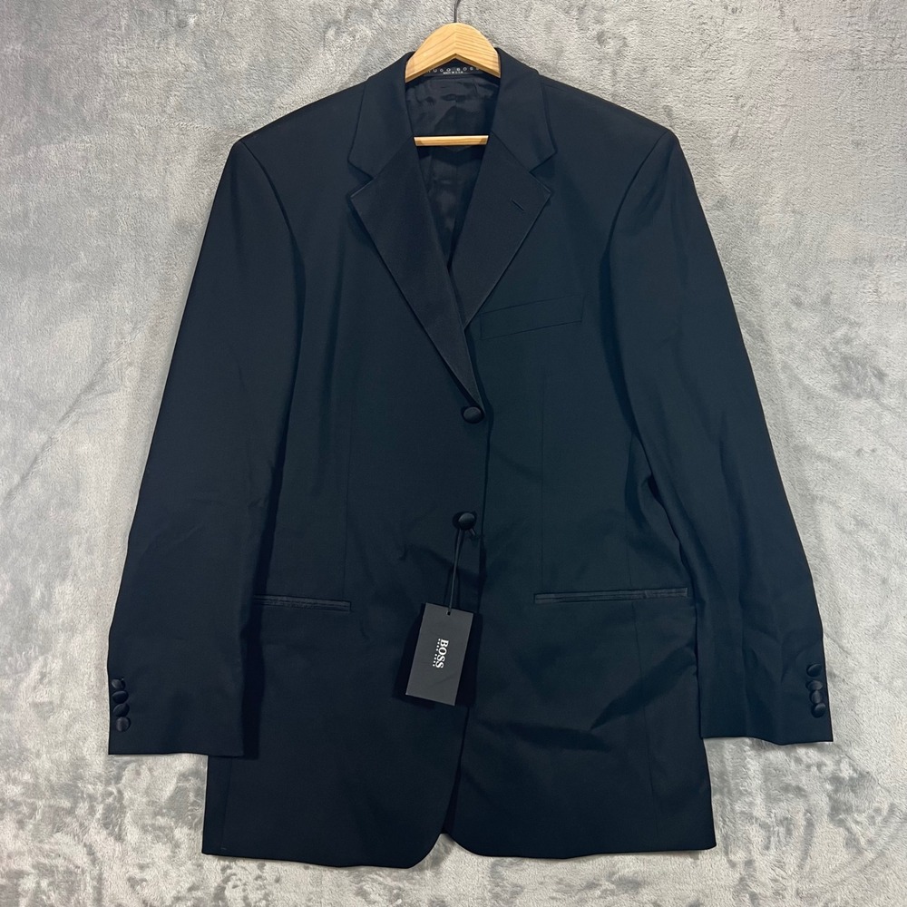 Hugo Boss Baker/Jazz Blazer Mens 40R Black New Super 100 Wool Tuxedo Jacket
